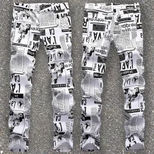 Statement print casual street jeans