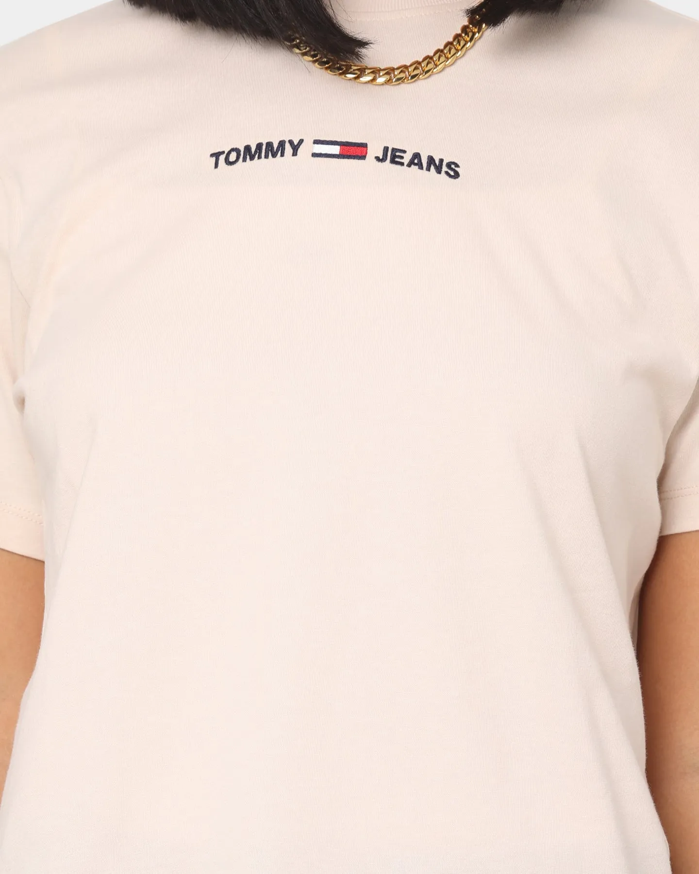 Tommy Jeans Women's Linear Logo T-Shirt Smooth Stone