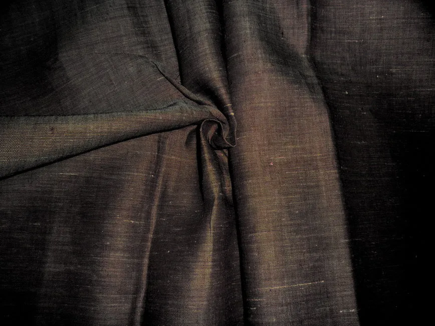 two tone linen fabric {iridescent} coffee brown with white slubs 54" wide [2664]