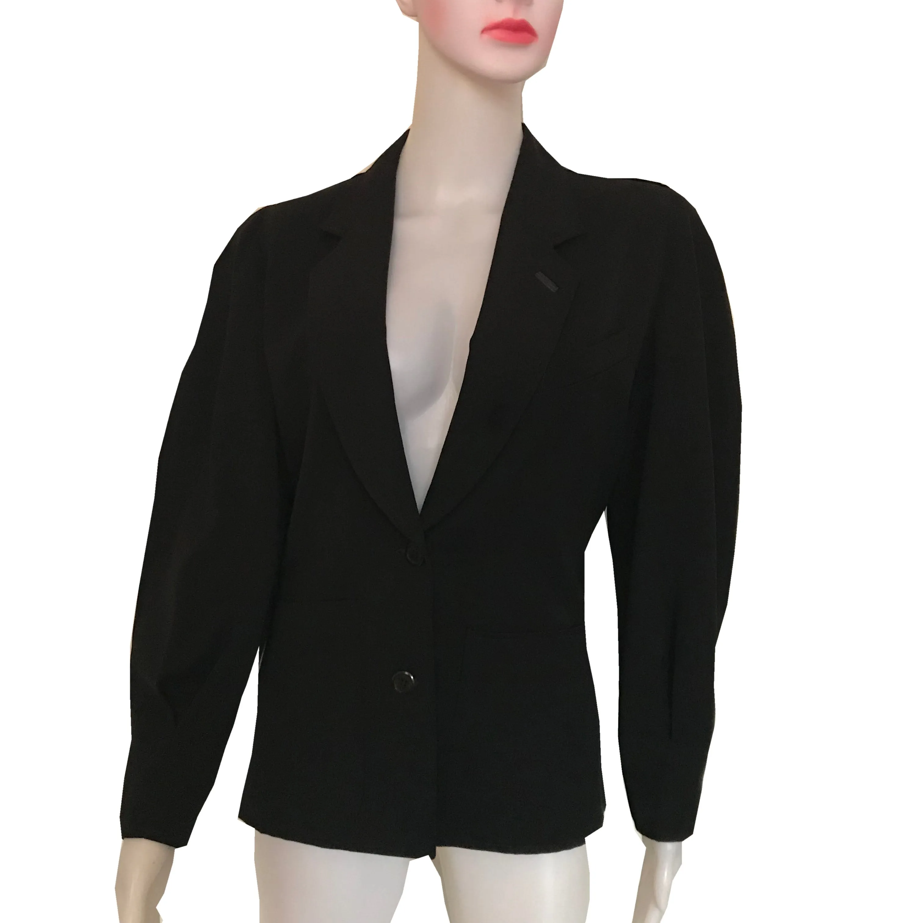 Vintage 1980s Gucci Leather Trimmed Wool Jacket