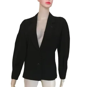 Vintage 1980s Gucci Leather Trimmed Wool Jacket