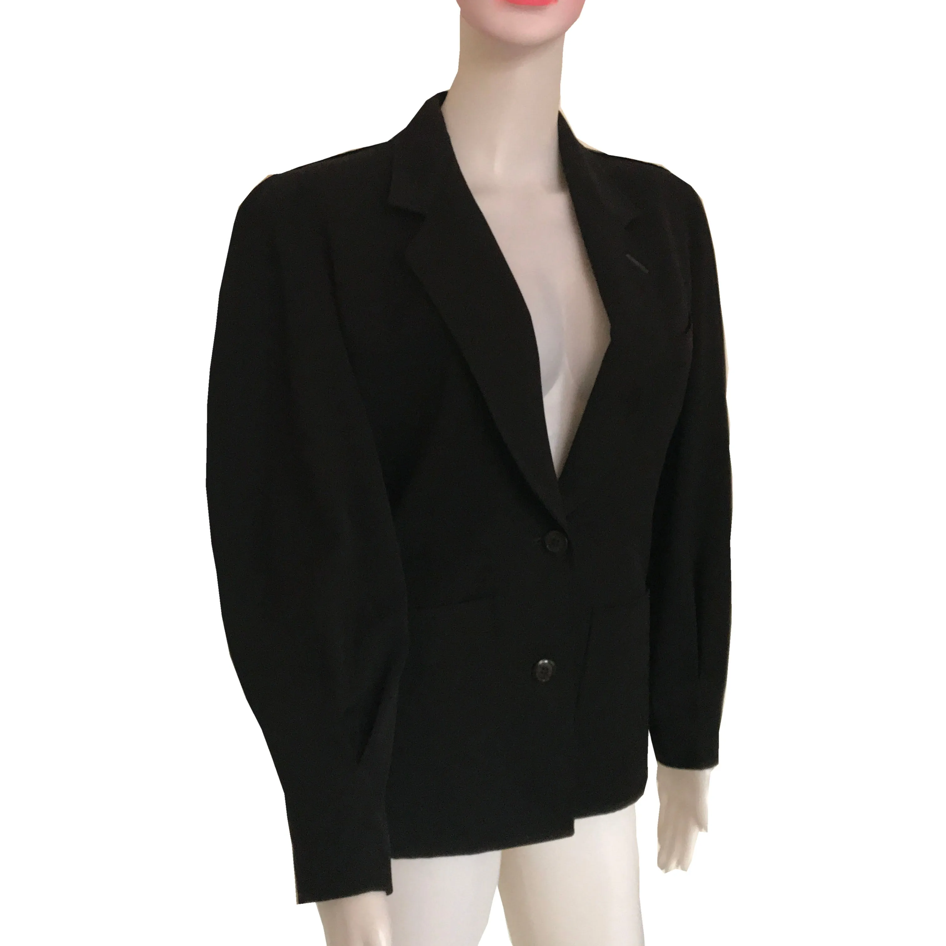 Vintage 1980s Gucci Leather Trimmed Wool Jacket