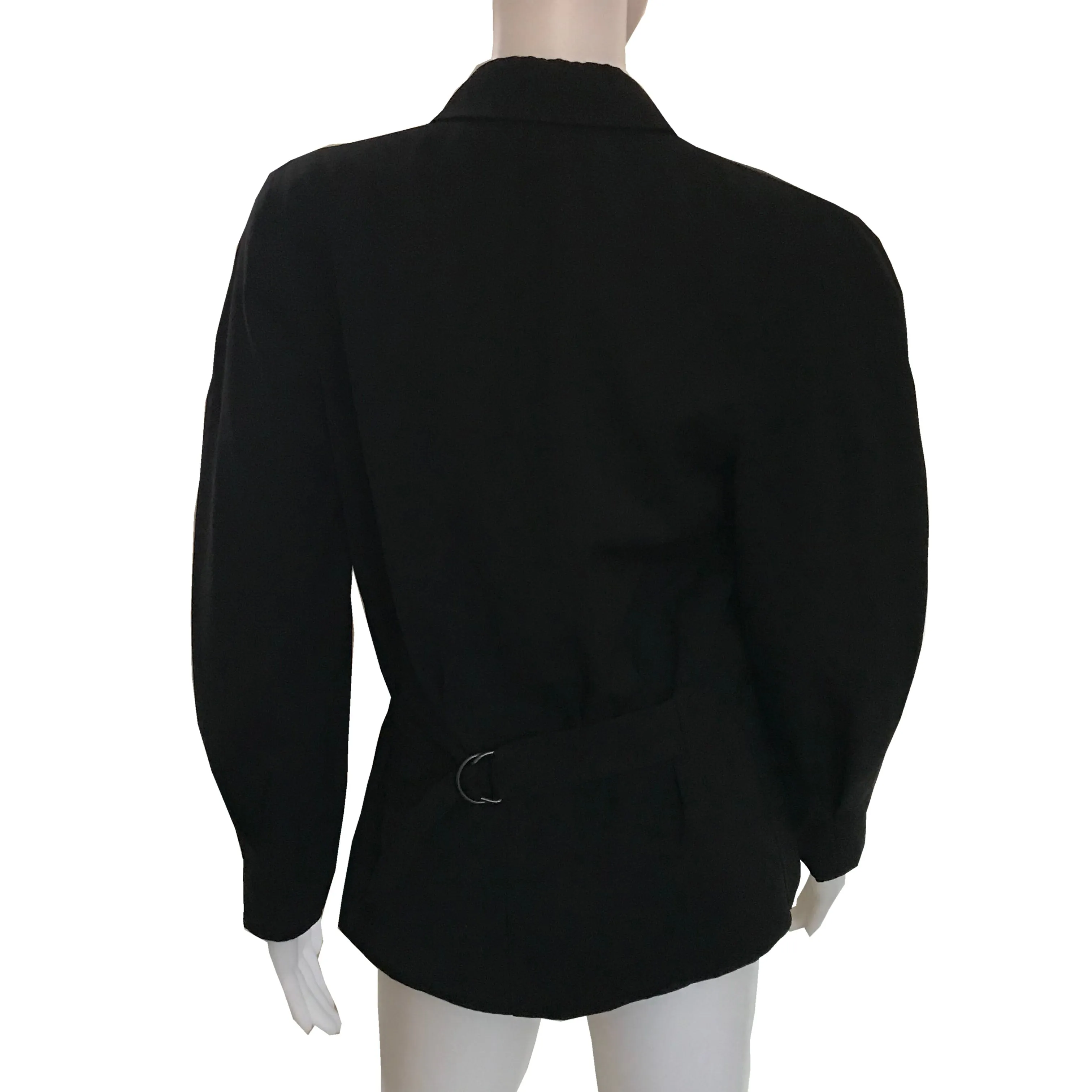 Vintage 1980s Gucci Leather Trimmed Wool Jacket
