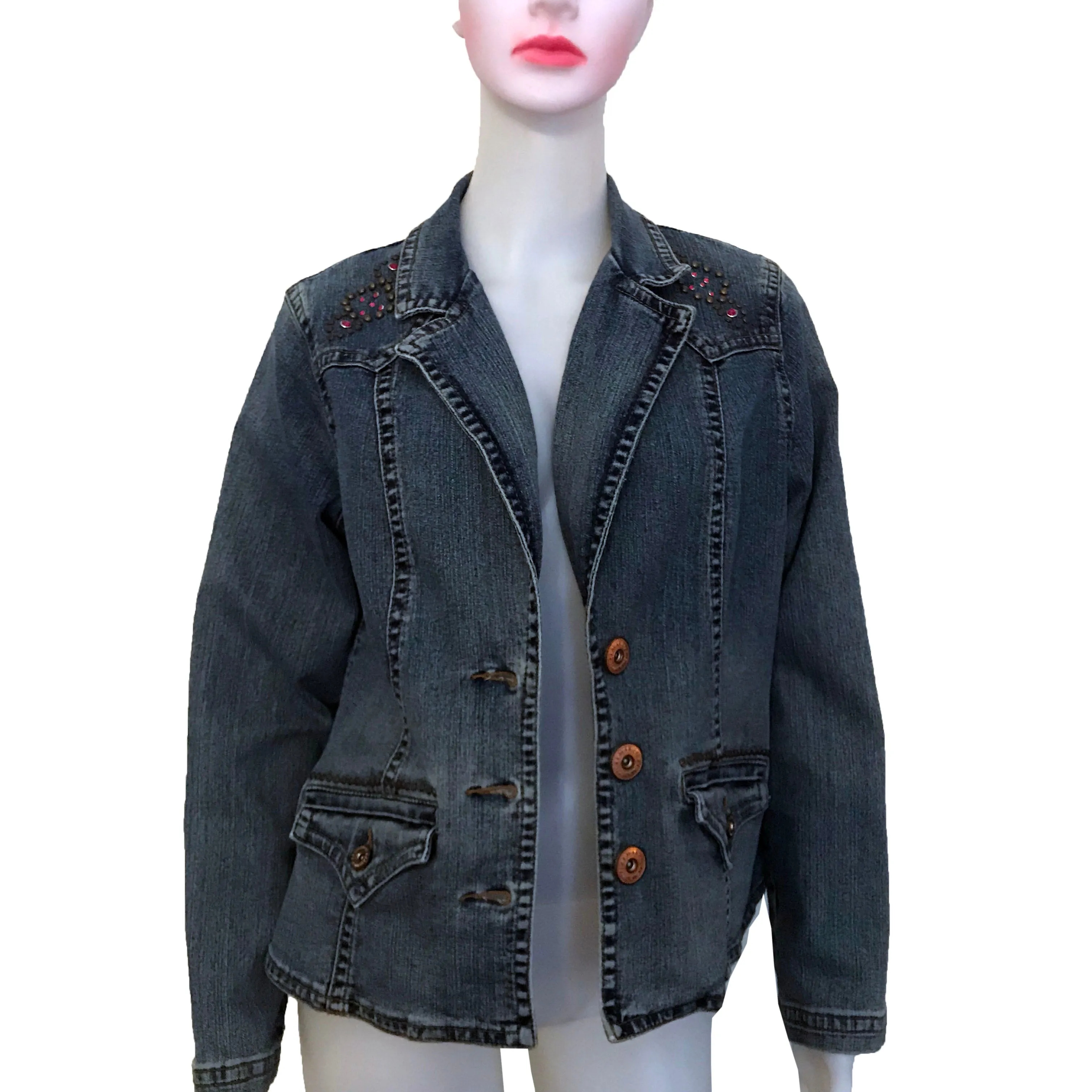 Vintage 1990s Z. Cavaricci Studded Denim Jacket