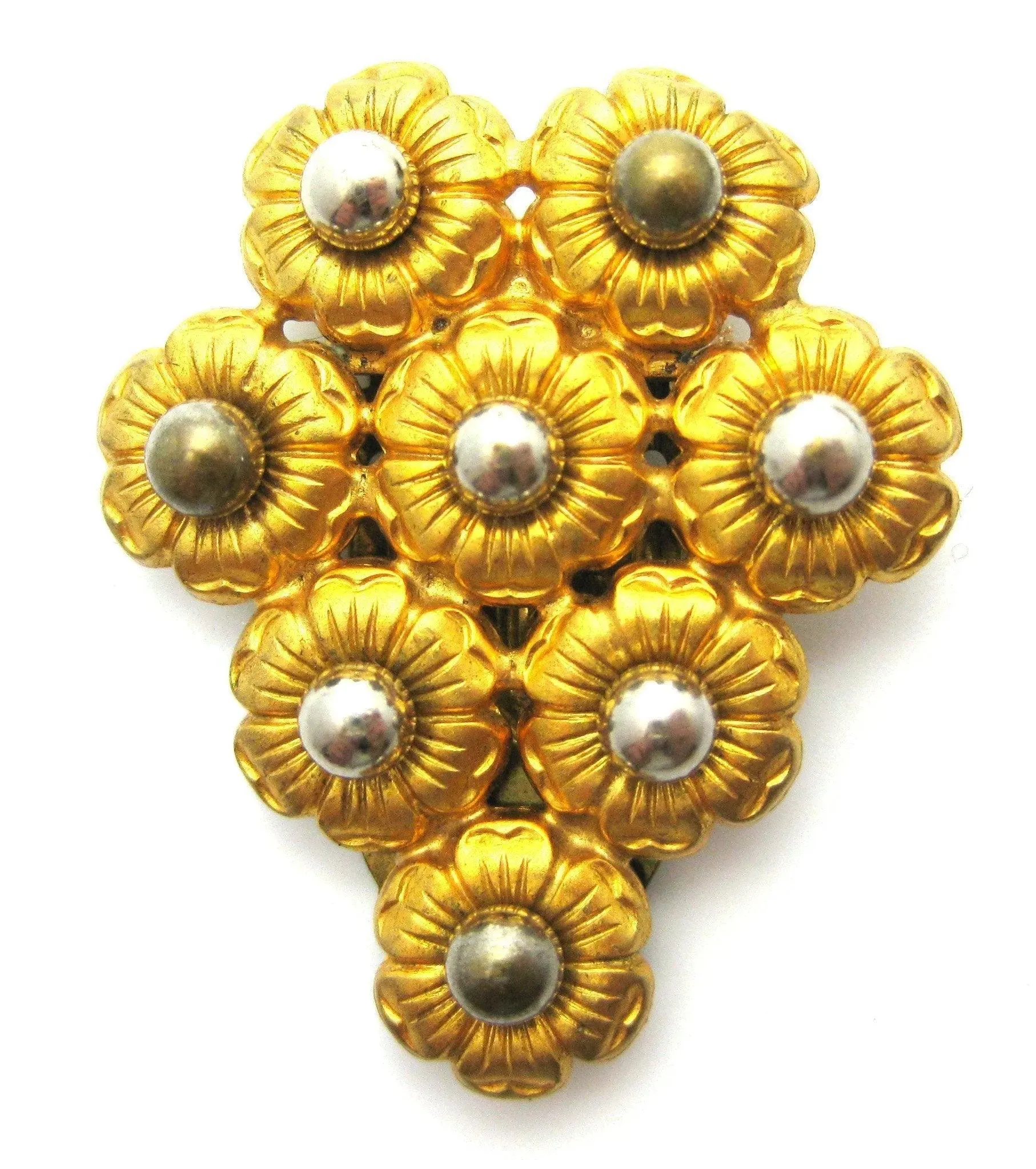 Vintage Art Deco 1930s Czech Flower Dress Clips