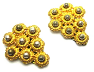 Vintage Art Deco 1930s Czech Flower Dress Clips