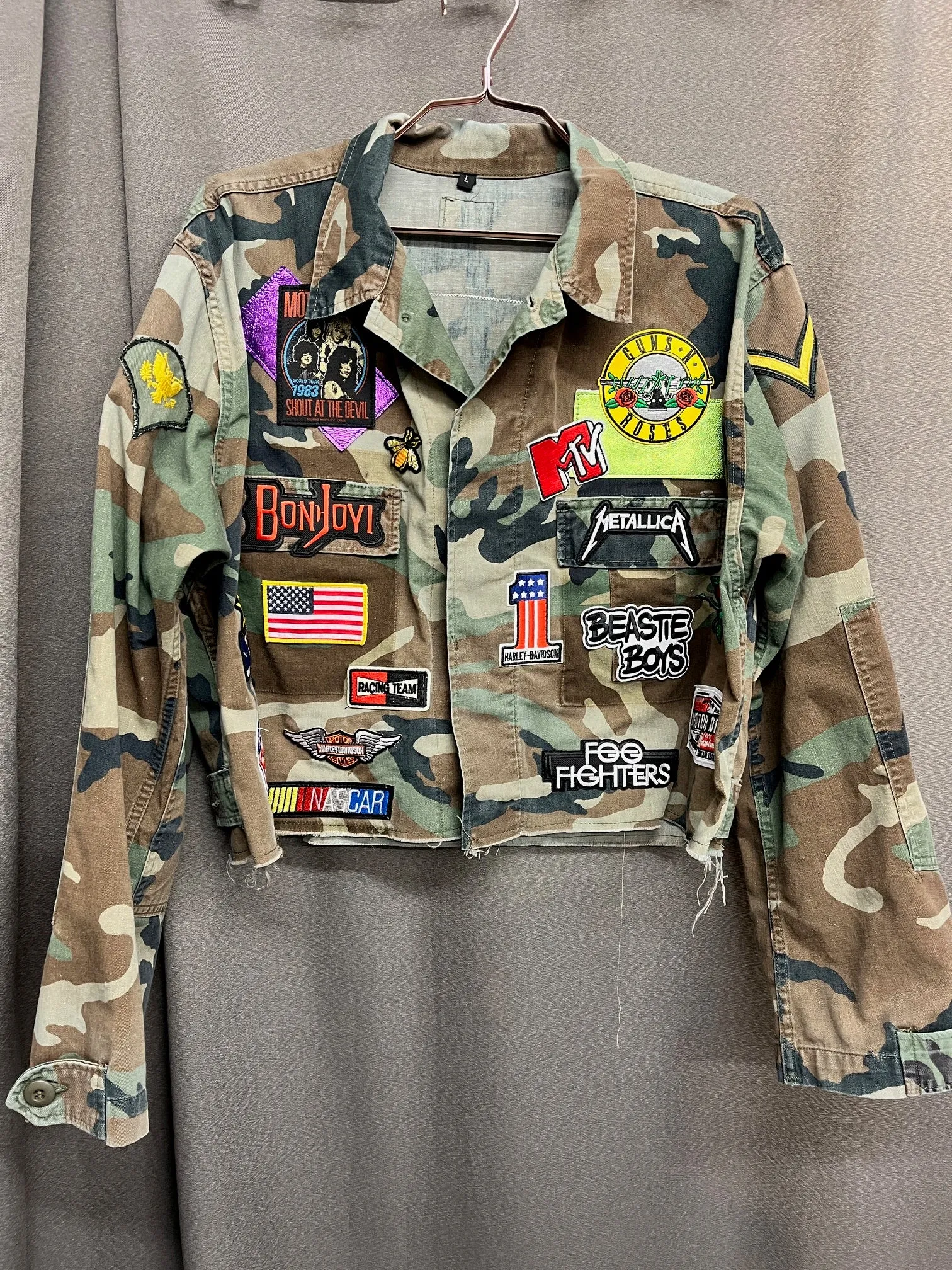 Vintage Camo Patch Jacket - Cropped