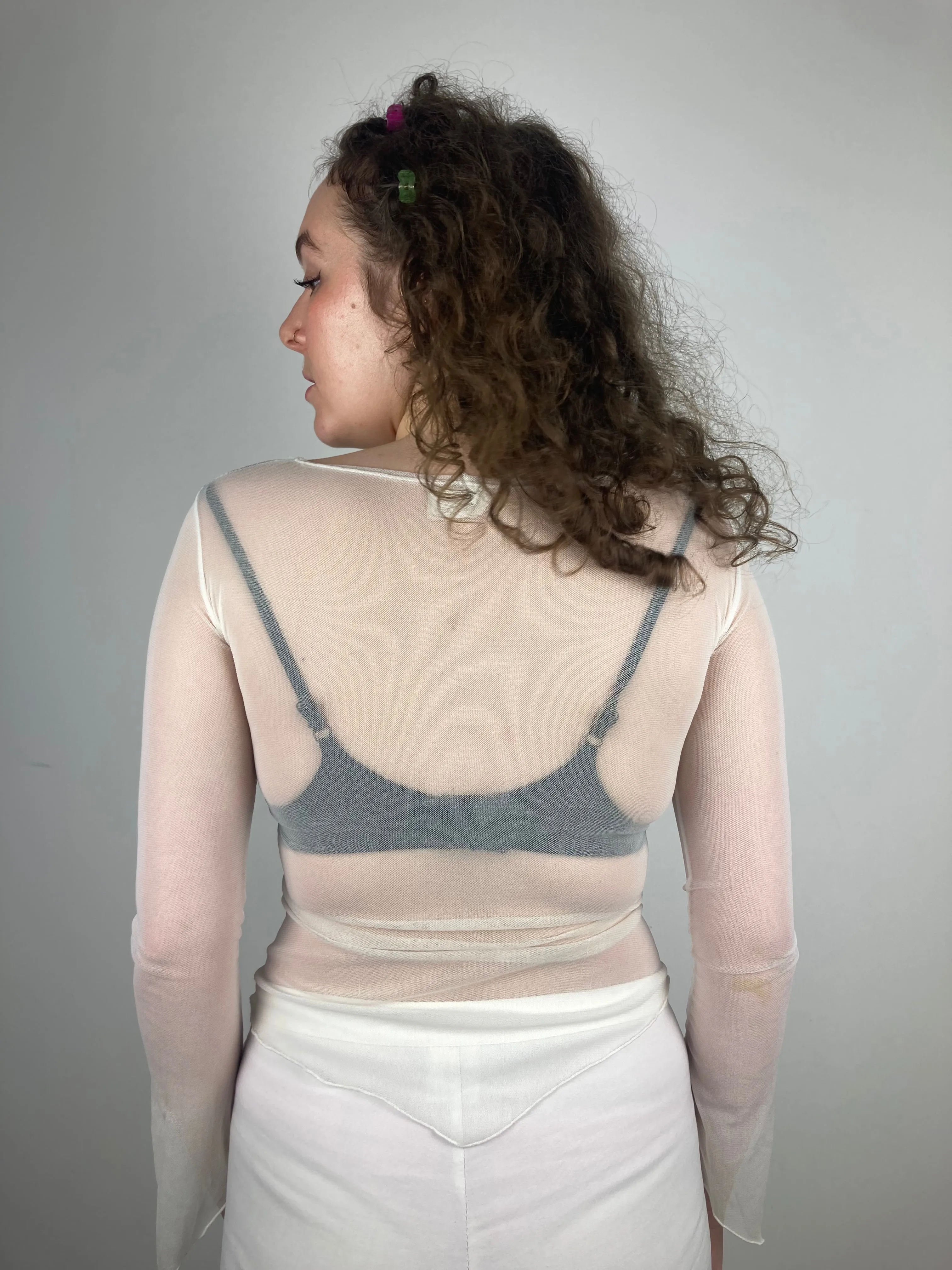Vintage White Mesh Top (S-M)